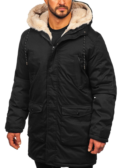 Homme Parka d'hiver Noir Bolf 5M120