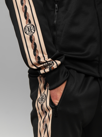 Homme Ensemble de sport à capuche Noir Bolf 3A167