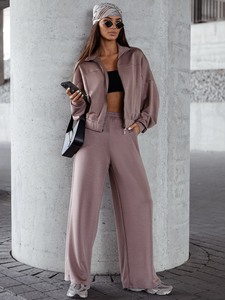 Survêtement zippé deux pièces femme beurre cappuccino Bolf 821109