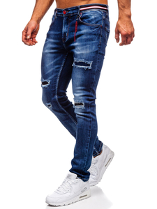 Pantalon en jean slim fit pour homme bleu foncé Bolf 80033W0