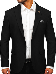 Homme Veste de costume élégante Noir Bolf 025