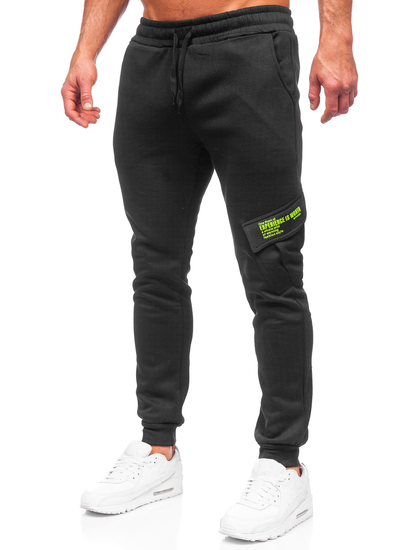 Pantalon jogger cargo pour homme noir Bolf HW2173