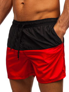 Homme Maillots de bain Noir-Rouge Bolf HM058A