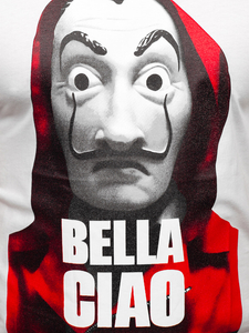 Tee-shirt avec imprimé blanc pour homme Bolf 192410