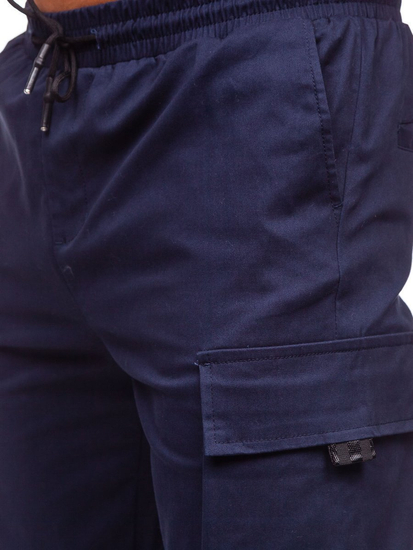 Bleu foncé pantalon jogger cargo pour homme Bolf 701  