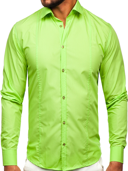 Homme Chemise élégante à manche longue Céladon Bolf 6944