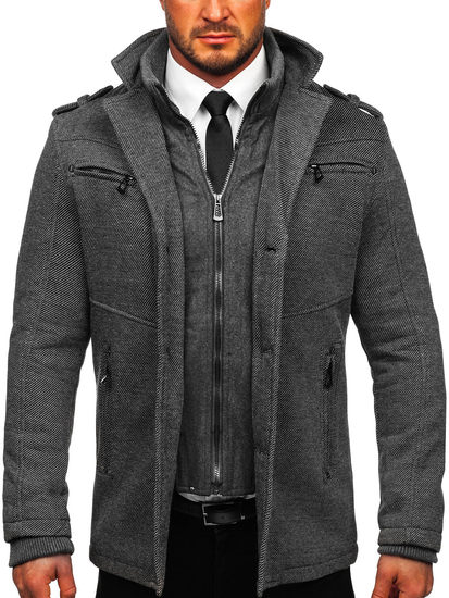 Manteau d'hiver pour homme gris Bolf 88803