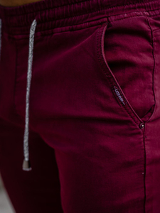 Pantalon jogger bordeaux pour homme Bolf CT8808