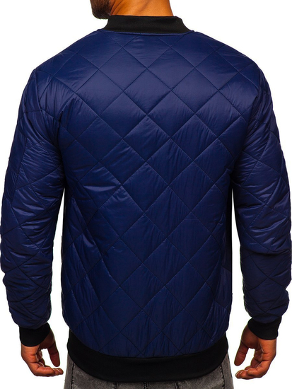 Blouson bomber de transition matelassé pour homme bleu foncé Bolf MY-01A