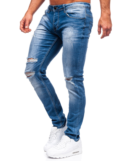 Pantalon en jean regular fit pour homme bleu foncé Bolf MP002BC