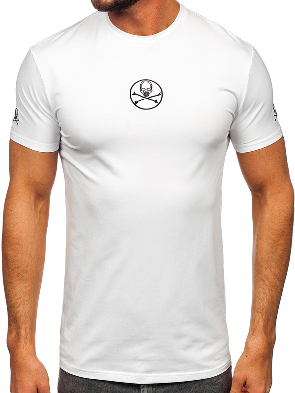 Tee-shirt imprimé pour homme blanc Bolf MT3040