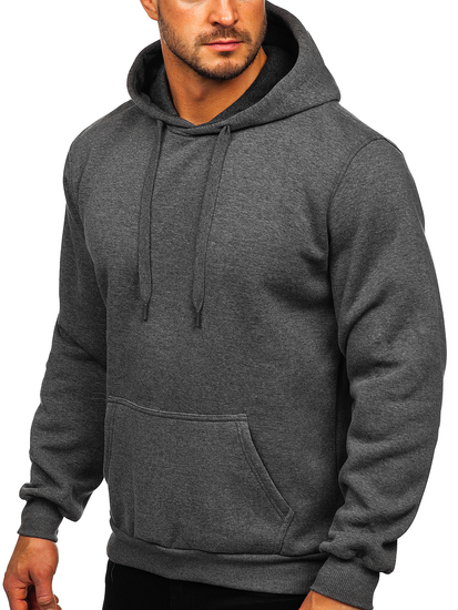 Sweat-shirt kangourou graphite à capuche pour homme Bolf 1004