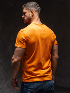 Tee-shirt orange avec imprimé pour homme Bolf Y70005