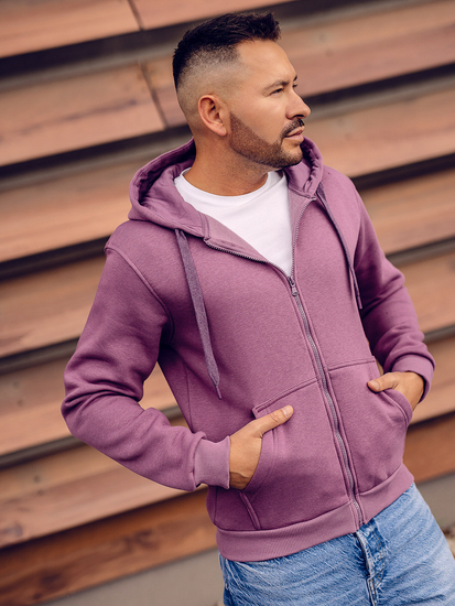 Sweat-shirt avec fermeture à capuche pour homme violet Bolf 2008A