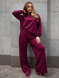 Survêtement zippé deux pièces femme beurre bordeaux Bolf 821111