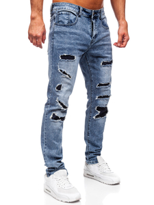 Homme Pantalon en jean slim fit Bleu Bolf MP0153B