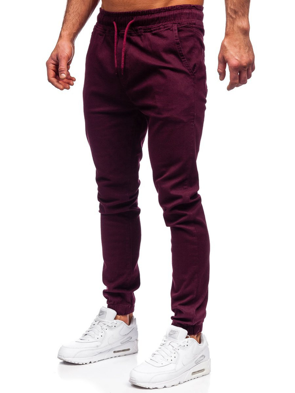 Pantalon jogger pour homme bordeaux Bolf 0905