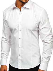Chemise élégante blanche à manches longues pour homme Bolf 1703