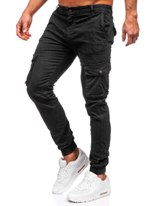 Homme Pantalon jogger cargo Noir Bolf JM5502