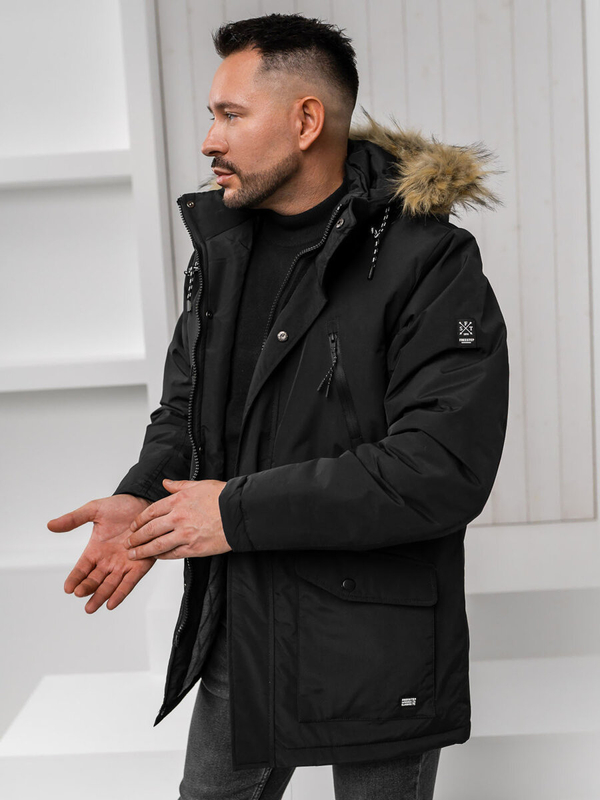 Homme Blouson d'hiver parka alaska Noir Bolf WX032A1