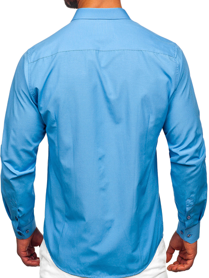 Chemise élégante bleu clair à manches longues pour homme Bolf 1703