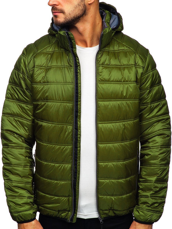 Blouson d'hiver sportif pour homme vert matelassé Bolf BK111