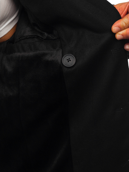 Homme Manteau d'hiver croisé Noir Bolf M3142A1