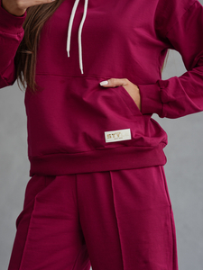 Ensemble de survêtement deux pièces femme bordeaux Bolf 82162