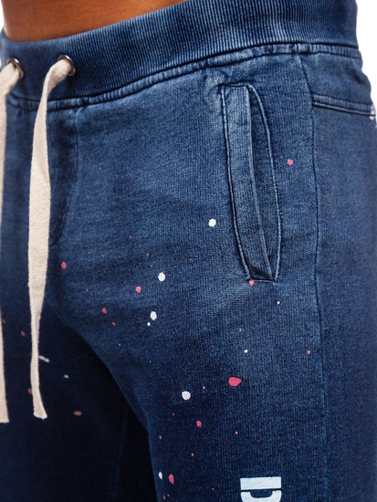 Short en jean pour homme bleu foncé Bolf EX03