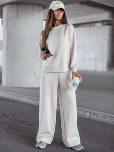 Survêtement zippé deux pièces femme beurre beige Bolf 821111