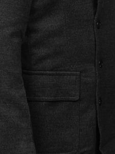 Manteau d'hiver à double boutonnage à col montant pour homme graphite Bolf 1048