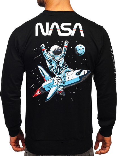 Sweat-shirt imprimé sans capuche pour homme noir Bolf 6475