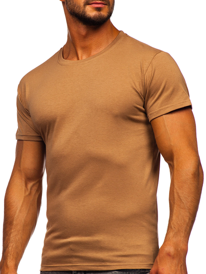 Tee-shirt brun sans imprimé pour homme Bolf 2005