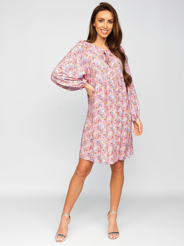 Robe à fleurs pour femme violette Bolf 3019