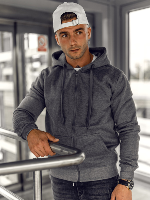 Sweat-shirt à capuche pour homme bleu encre Bolf 2008A