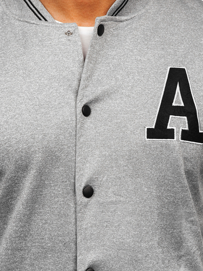 Blouson baseball bomber pour homme gris Bolf 8B1157