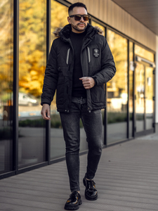 Homme Blouson d'hiver Noir Bolf 1827A2