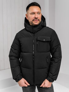 Homme Blouson d'hiver à capuche Noir Bolf 19M1292A1