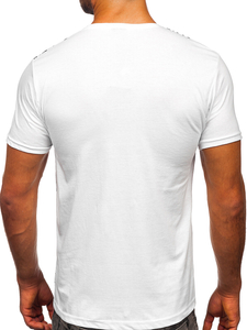 T-shirt homme en coton blanc avec imprimé Bolf 1173
