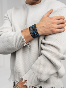 Homme Ensemble de bracelets Bleu foncé Bolf TT1133-3P 3 PACK