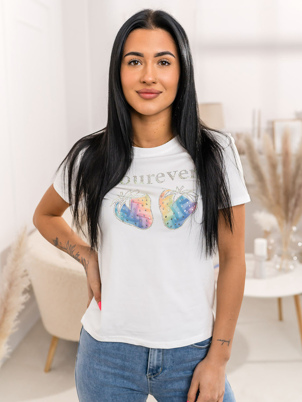 Femme T-shirt imprimé Blanc Bolf 95T2518