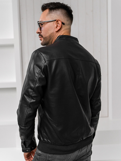 Blouson en cuir pour homme noir Bolf 1073     