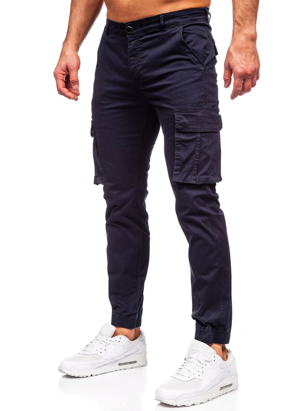 Homme Pantalon de jogging cargo Bleu foncé Bolf MP0202BS