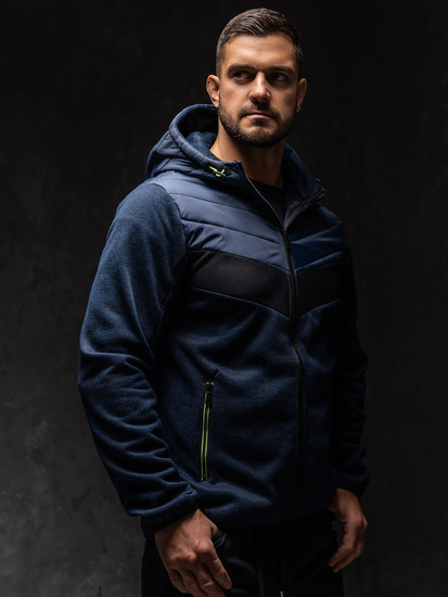 Homme Blouson de transition matelassé Bleu foncé-Vert Bolf BKS2153A1
