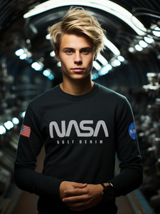 Tee-shirt manche longue imprimé pour homme noir Bolf 146748