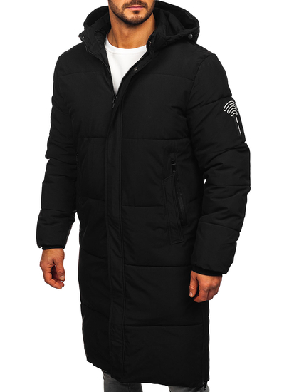 Homme Blouson d'hiver longue matelassée Noir Bolf 91M9912