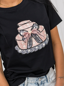 Femme T-shirt imprimé Noir Bolf 97T2113