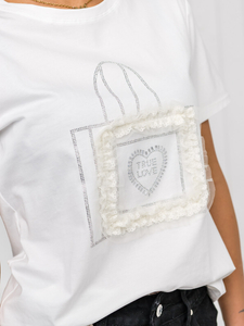 Femme T-shirt imprimé Blanc Bolf 97T2102