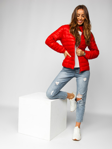 Blouson de transition matelassé pour femme rouge Bolf 5M706