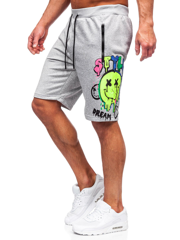 Short de sport pour homme gris Bolf HS7195
